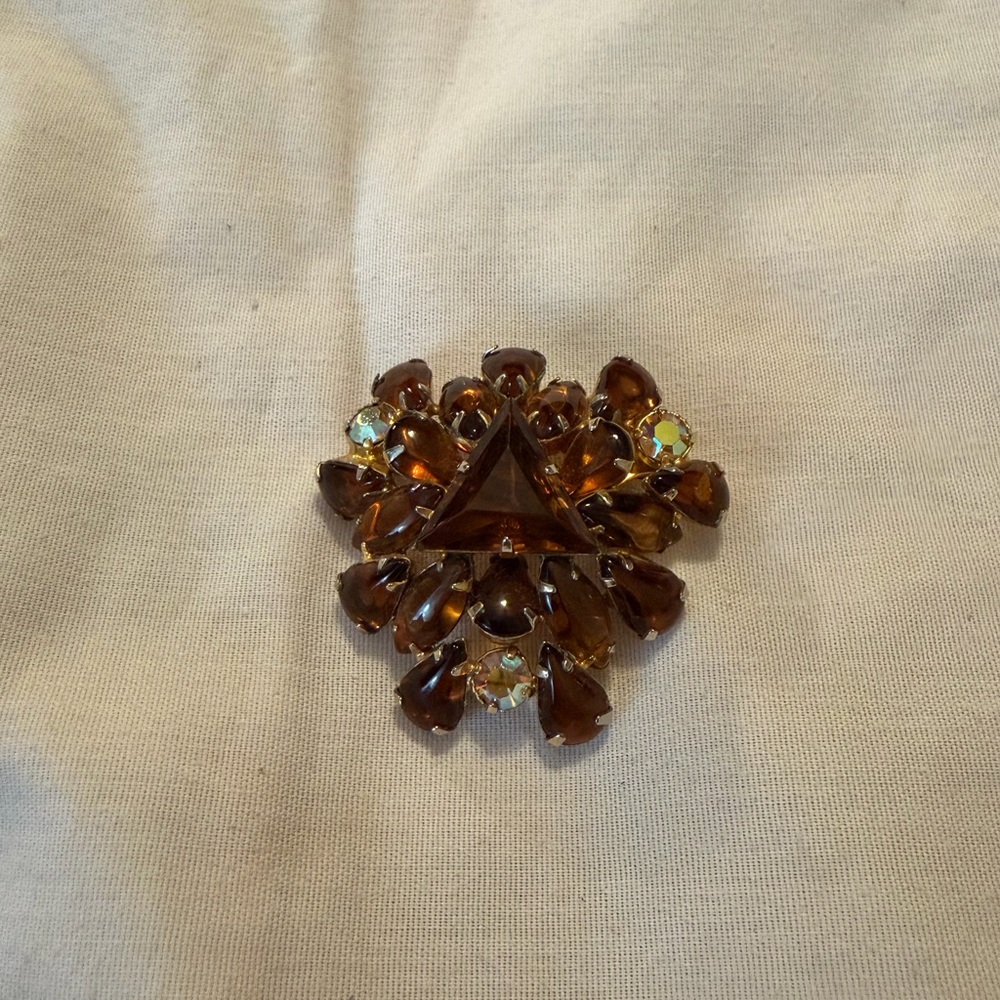 Brown and Gold Juliana Style Brooch